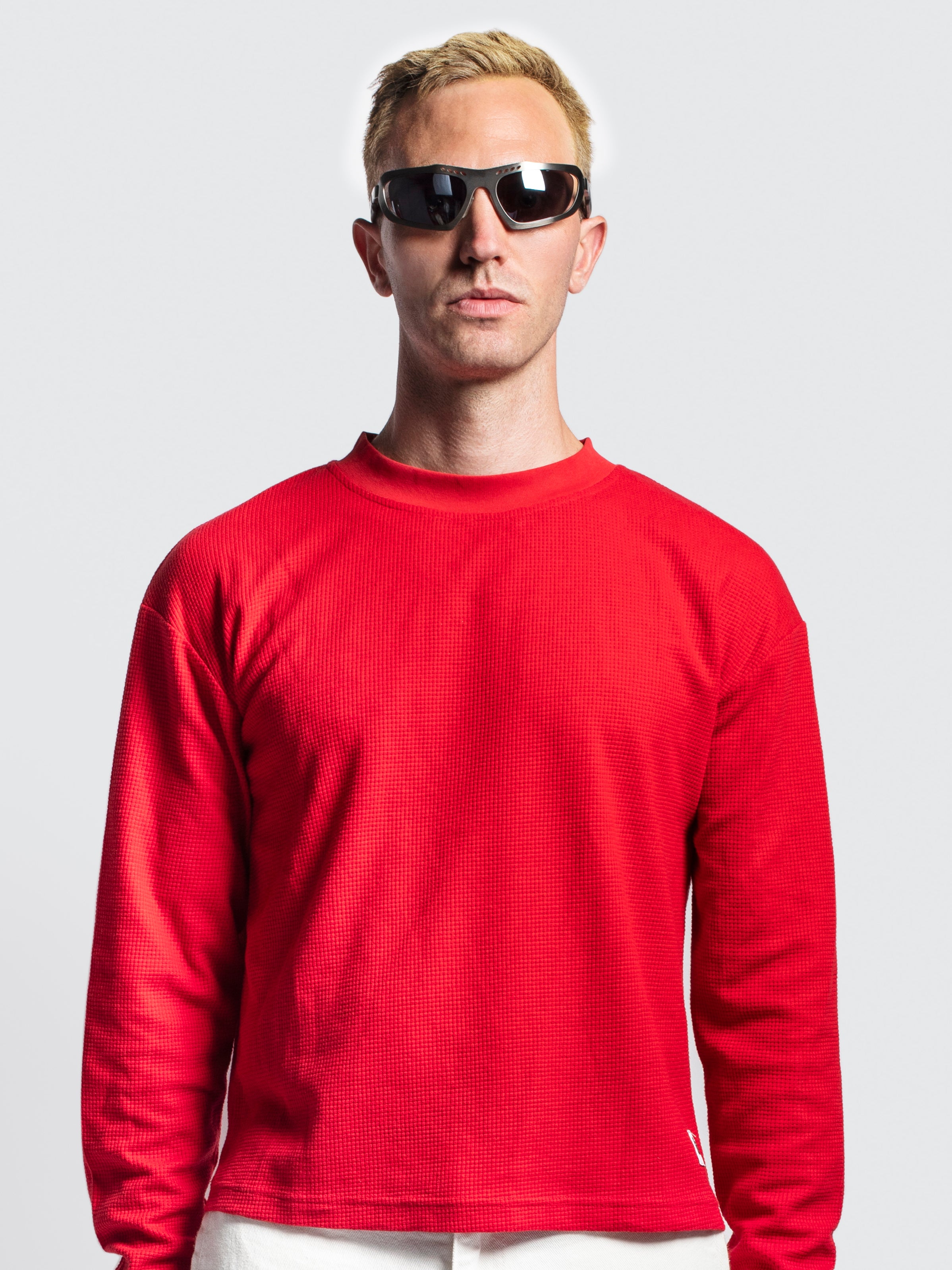 Red Waffle Long Sleeve